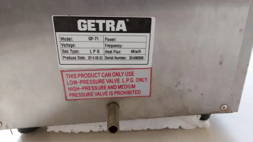 Mesin penggorengan gas getra