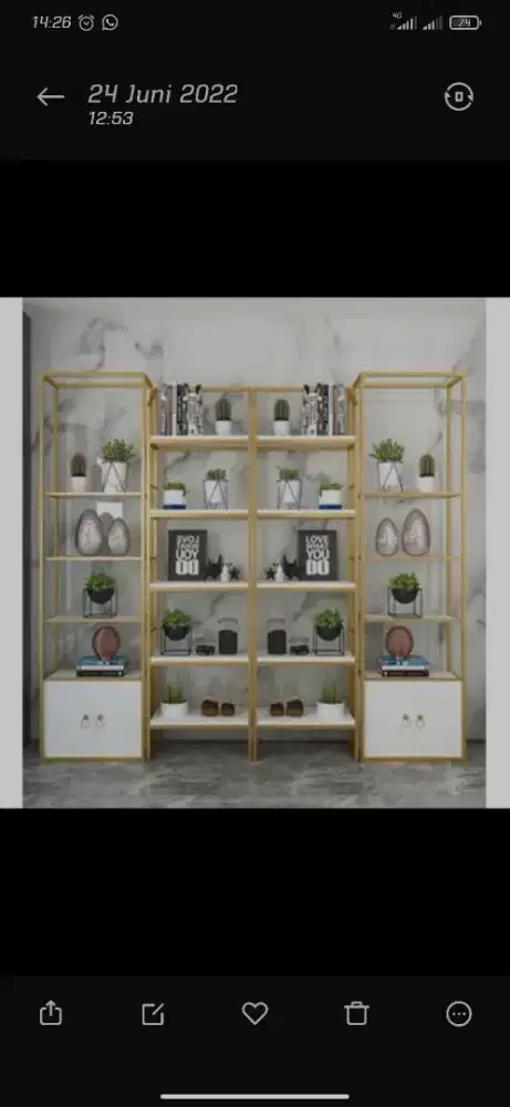 Rak partisi, meja barista dll tempahan