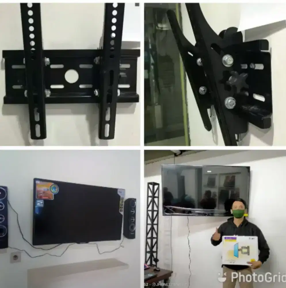 hasil pasang breket tv led