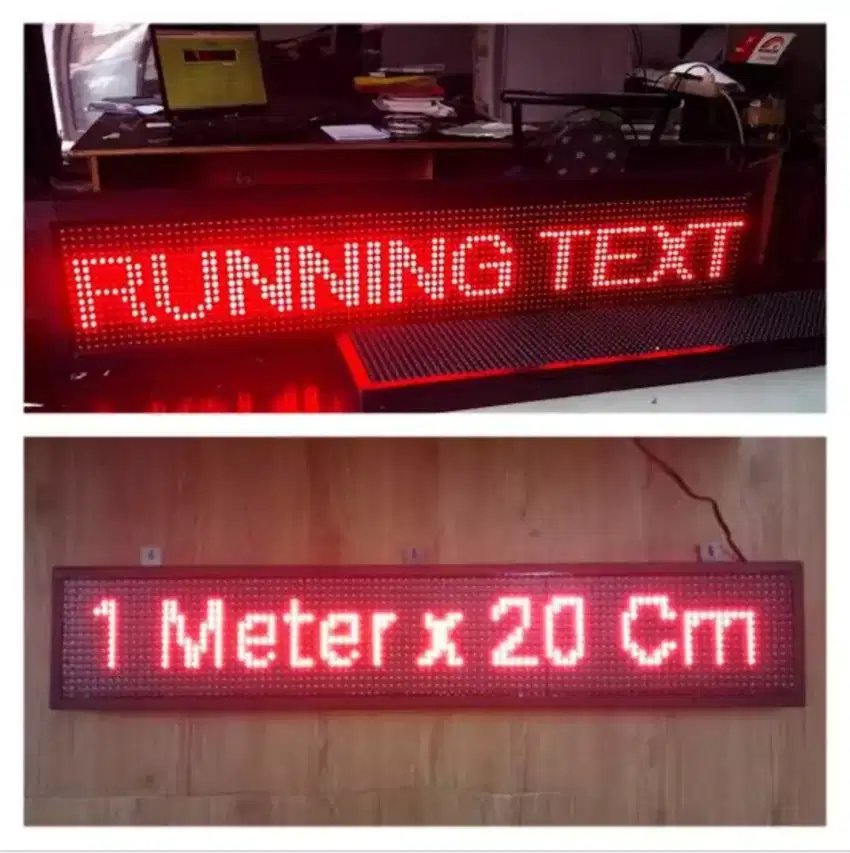 Running text / tulisan berjalan 1m x 20cm