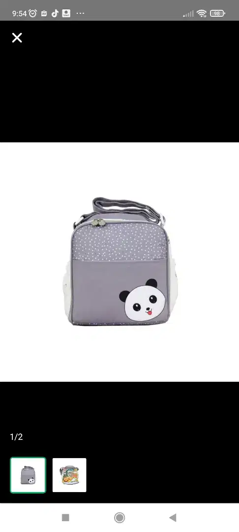 Omiland tas bayi kecil panda series abu saku print