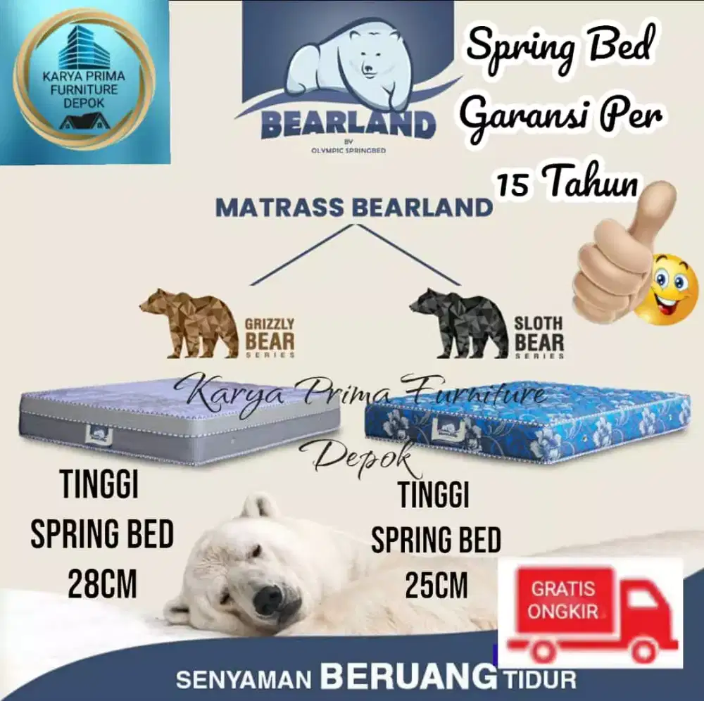 Spring Bed kuat dan awet garansi per 15 thn 90x200 free ongkir 850.000