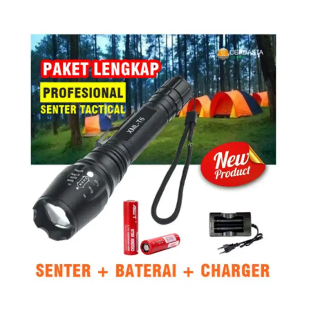 senter panjang 2batrai baru  (stok banyak)