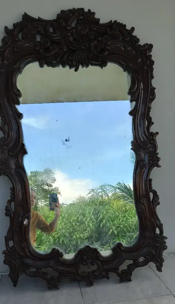 Cermin Kayu Jati Asli