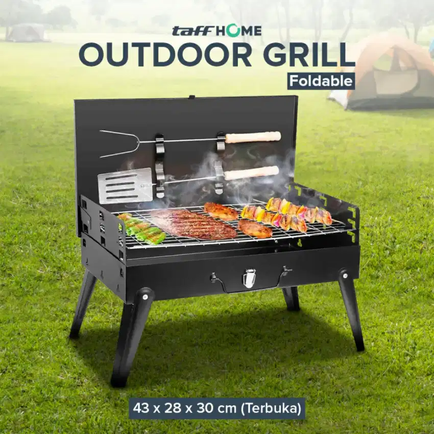 Taffhome alat panggang arang bbq outdoor grill