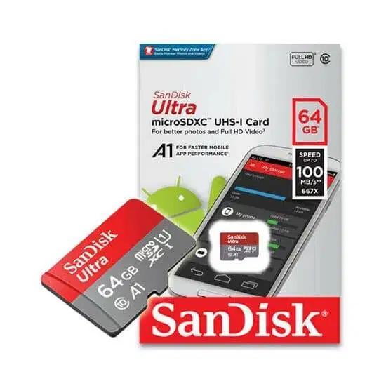 Memory Micro SD Mmc Sandisk 64 GB Ultra UHS-1 Up 100MB/s