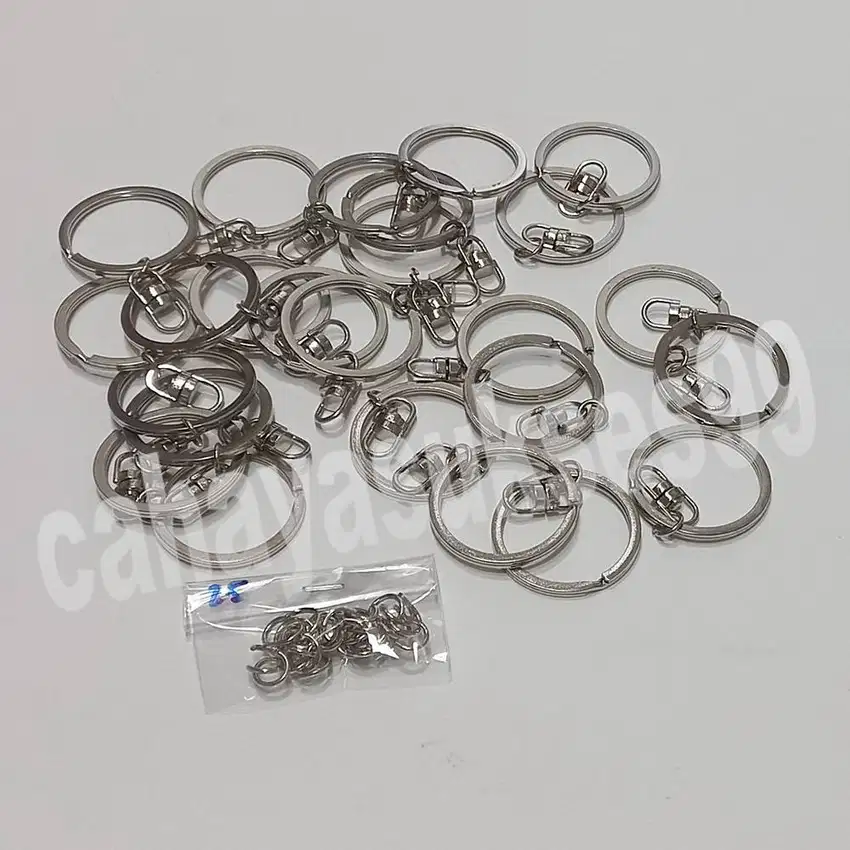 Ring Gantungan Kunci Gepeng Pipih 3,5cm Keychain Ring Bulat Souvenir