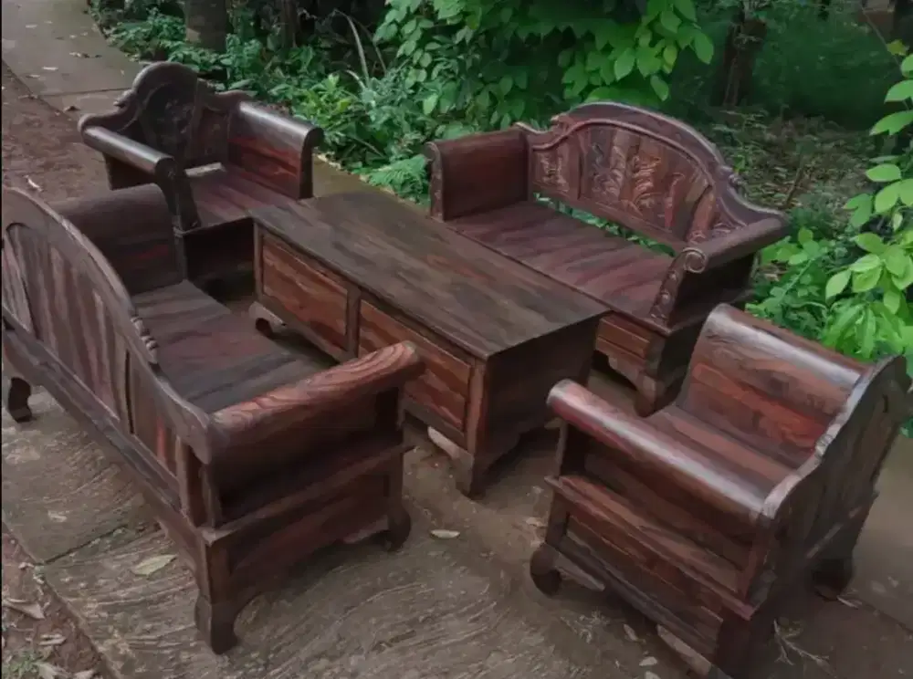 Meja Tamu 1 set Full Kayu Sonokeling Asli.