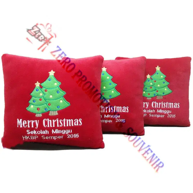 Souvenir Natal Bantal + bisa bordir Logo