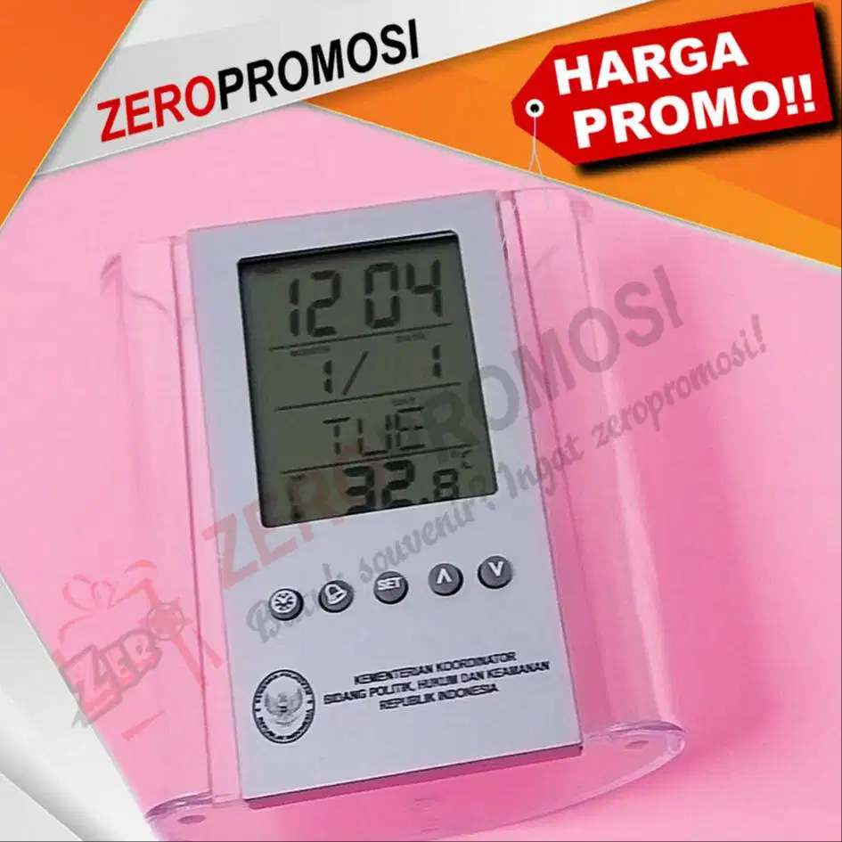 Souvenir jam meja digital Pen Holder JMP03