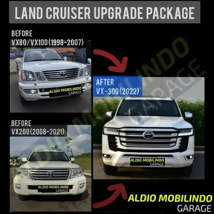 upgrade lc land cruiser bodykit vx80  vx100 cygnus vx200 ke 2022 vx300