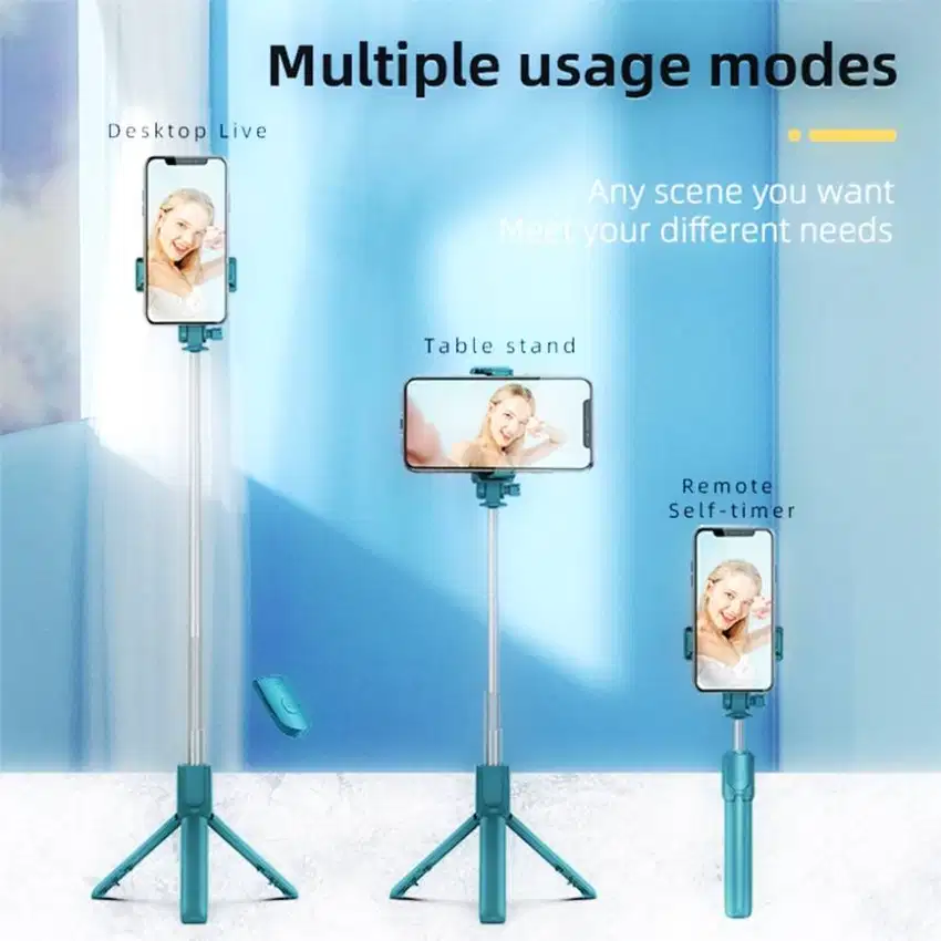 Tongsis Selfie Tripod f210 4 in 1 Wireless Bluetooth Remote