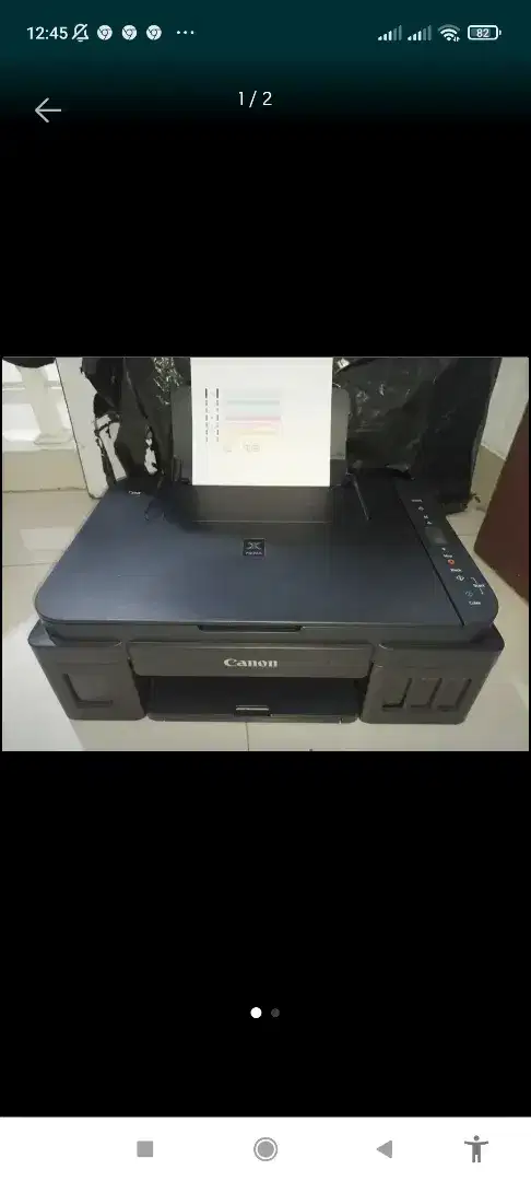Canon G2010(print,scan,copy). Infuss pabrikan.Hasil print ok. COD. Pr