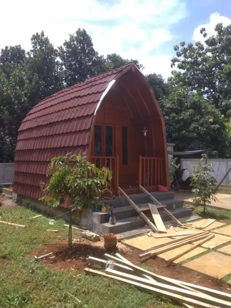 Rumah lumbung bungalow kayu jati 3x4 meter