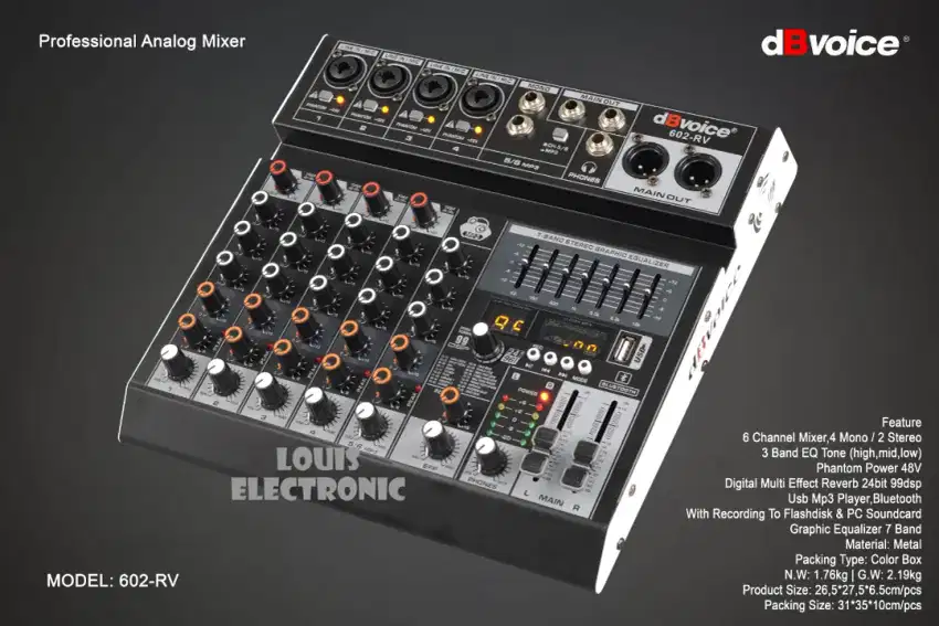 Mixer Audio 6 Channel dBvoice 602-RV ORIGINAL