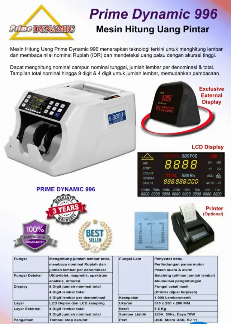 Mèsin Hitung Uang PRIME DYNAMIC 996