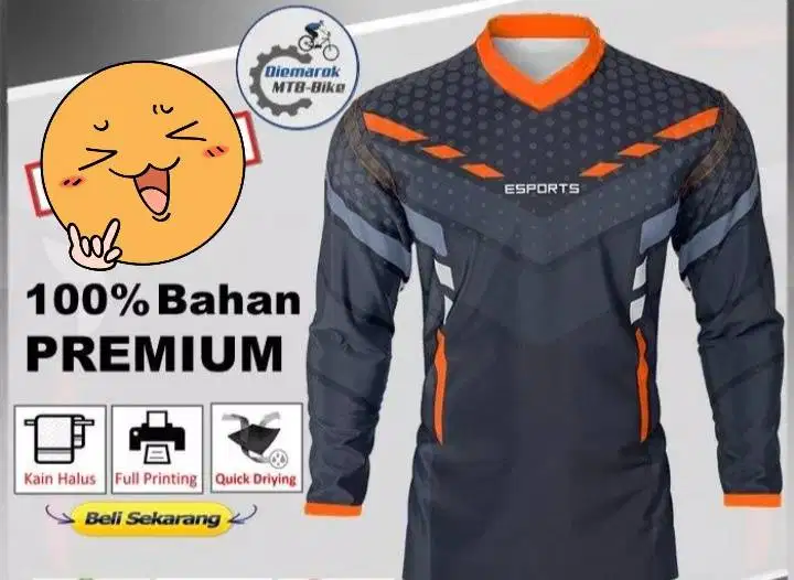 Jersey kaos baju sepeda runing orange Printing