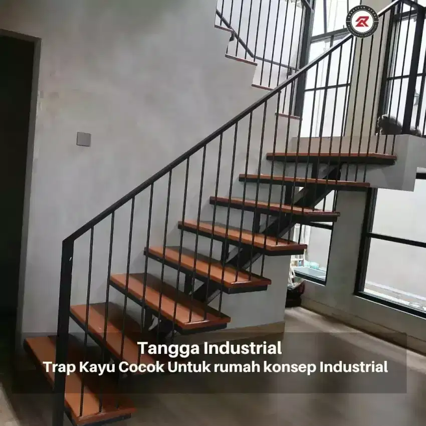 Pemasangan tangga reabah minimalis putar bahan besi #701