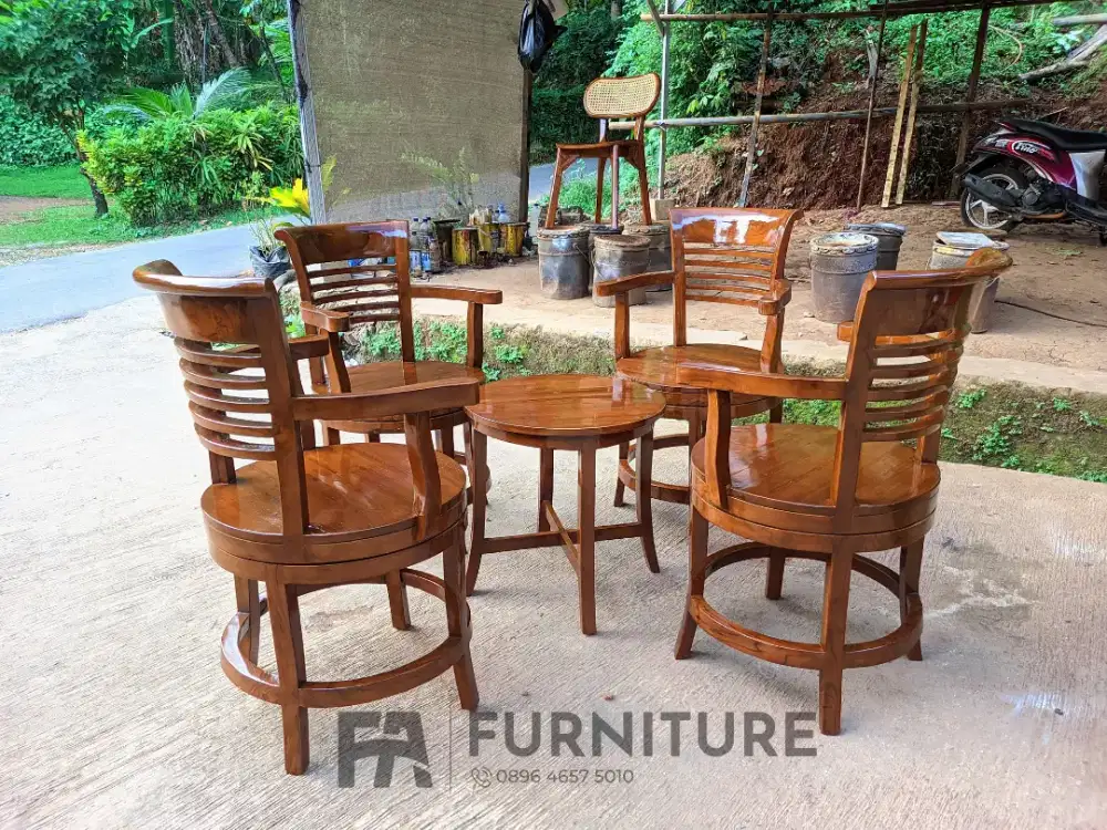 Kursi teras puter jati free ongkir