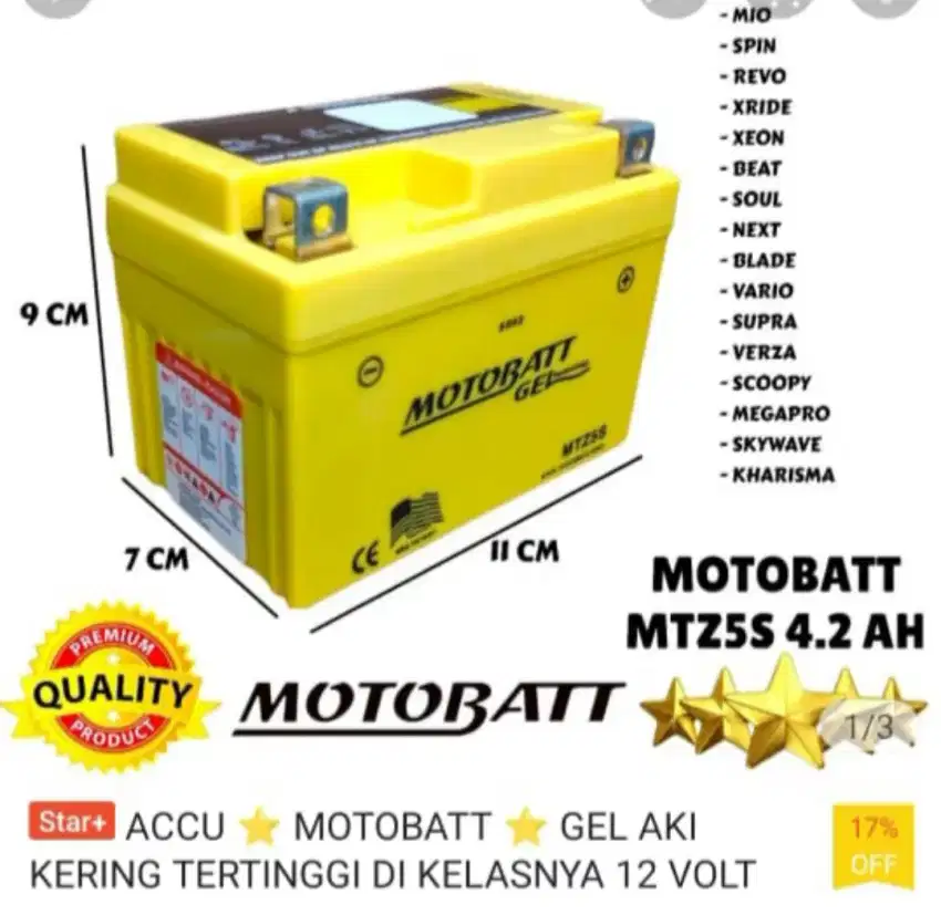 Jual aki motor GTZ5S DAN GTZ6V