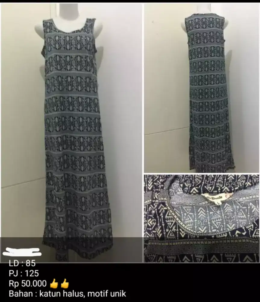 Dress panjang motif abstrak