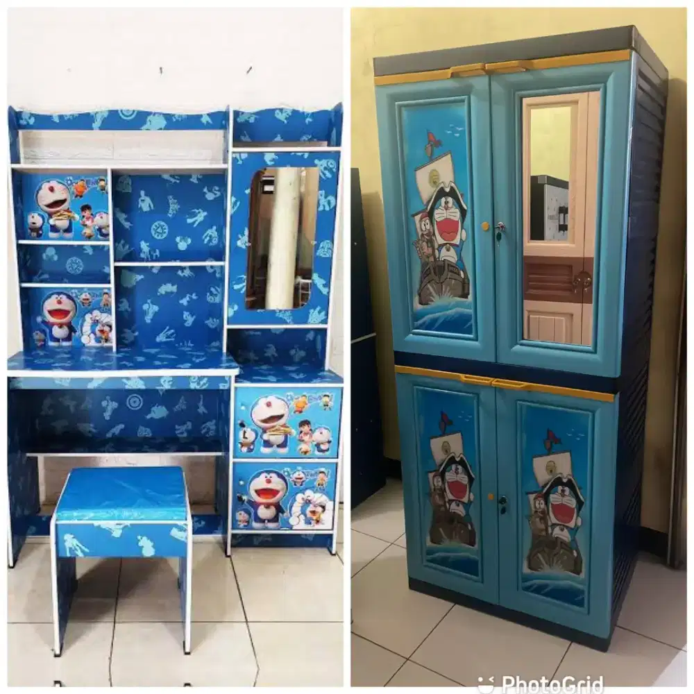 Promo meja belajar dan lemari doraemon