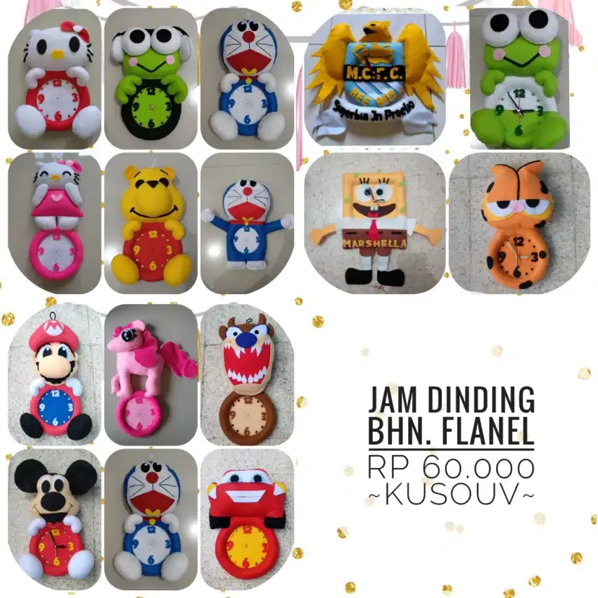 Jam Dinding Flanel Free Nama