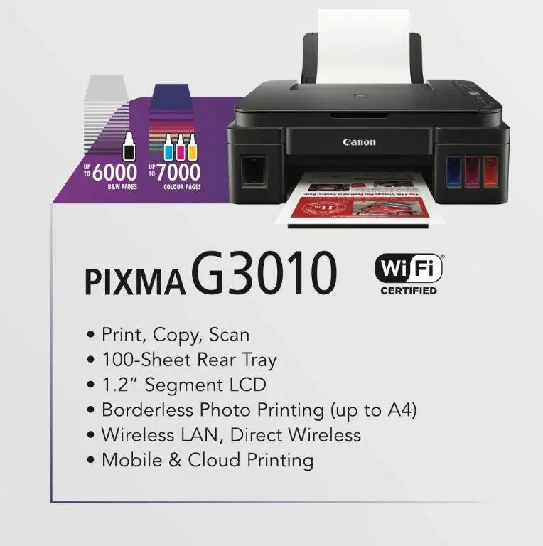 CANON G3010 Print,Scan,Copy Bisa Wifii Garansi gratis Ongkir