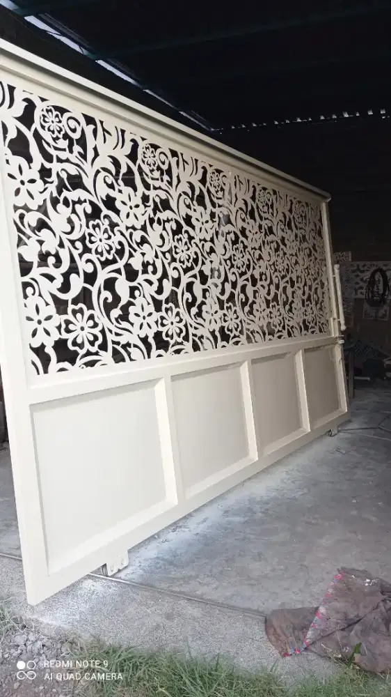 pintu pagar besi dg motif cuting plasma