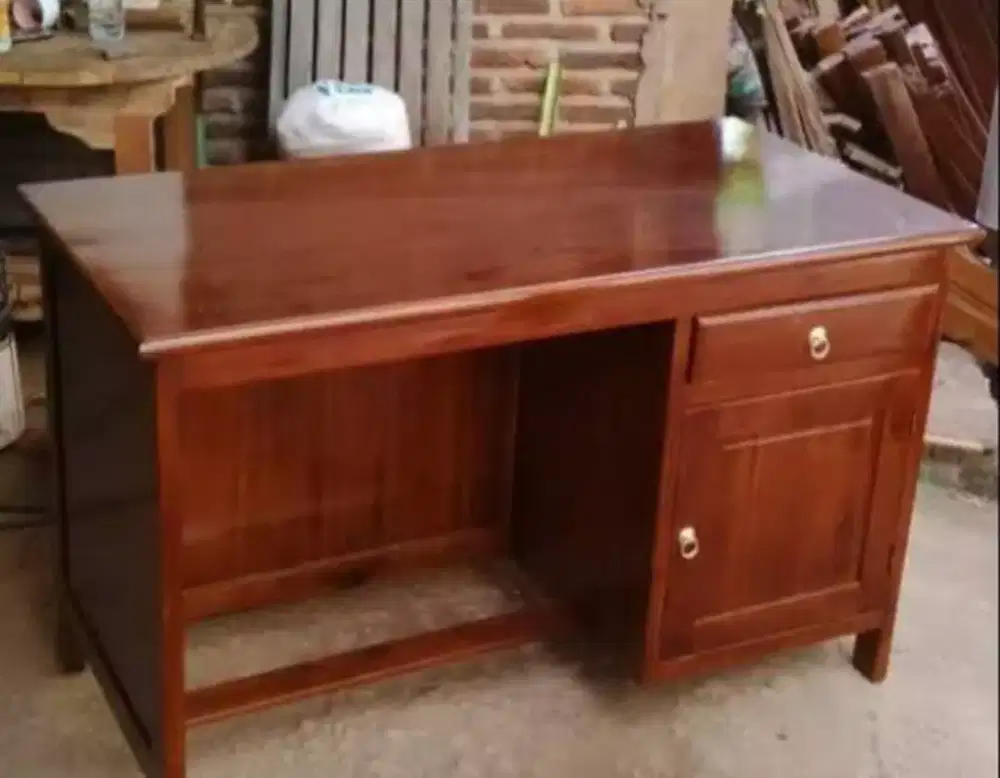 Meja Kantor/Meja Rapat Kayu Jati 120cm