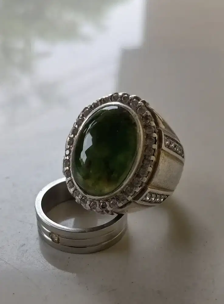 Cincin Perak Natural Batu Ijo Garut Cikolak