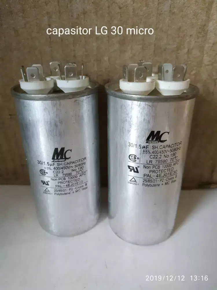 Capasitor utk ac LG merk MC 30 micro