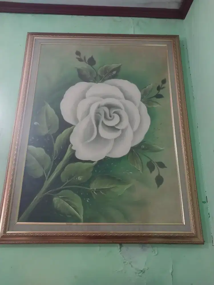 Lukisan kanvas Bunga ,antik/ manis