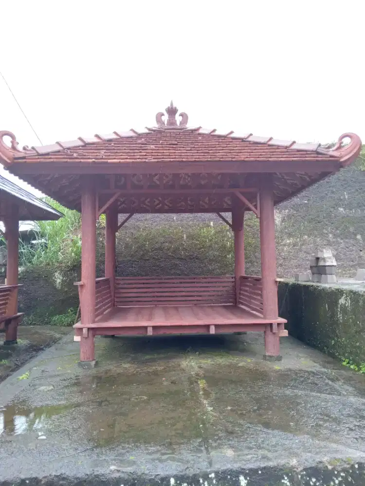 Saung Gazebo Murah Berkualitas / Gazebo Gelugu Kelapa dan Gazebo Bambu