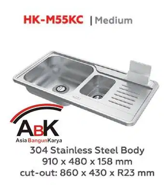Kitchen Sink HOCK HK-M55KC / Wastafel Cuci Piring Hock