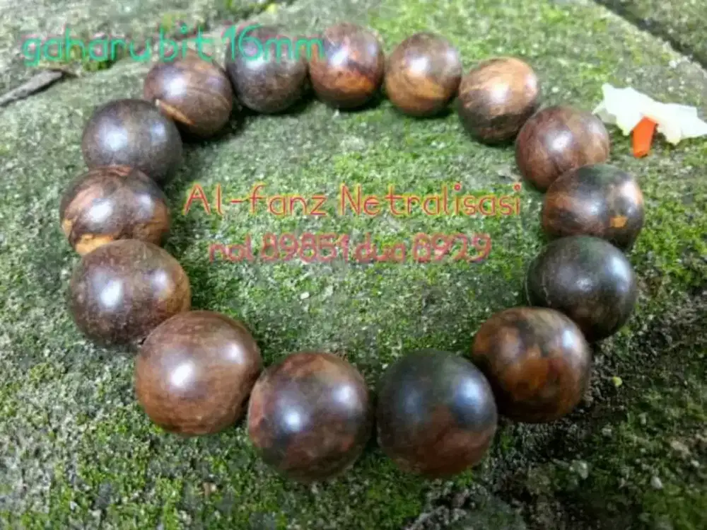 Gelang galih akar gaharu mati ngurak bit 16mm asli bersertifikat