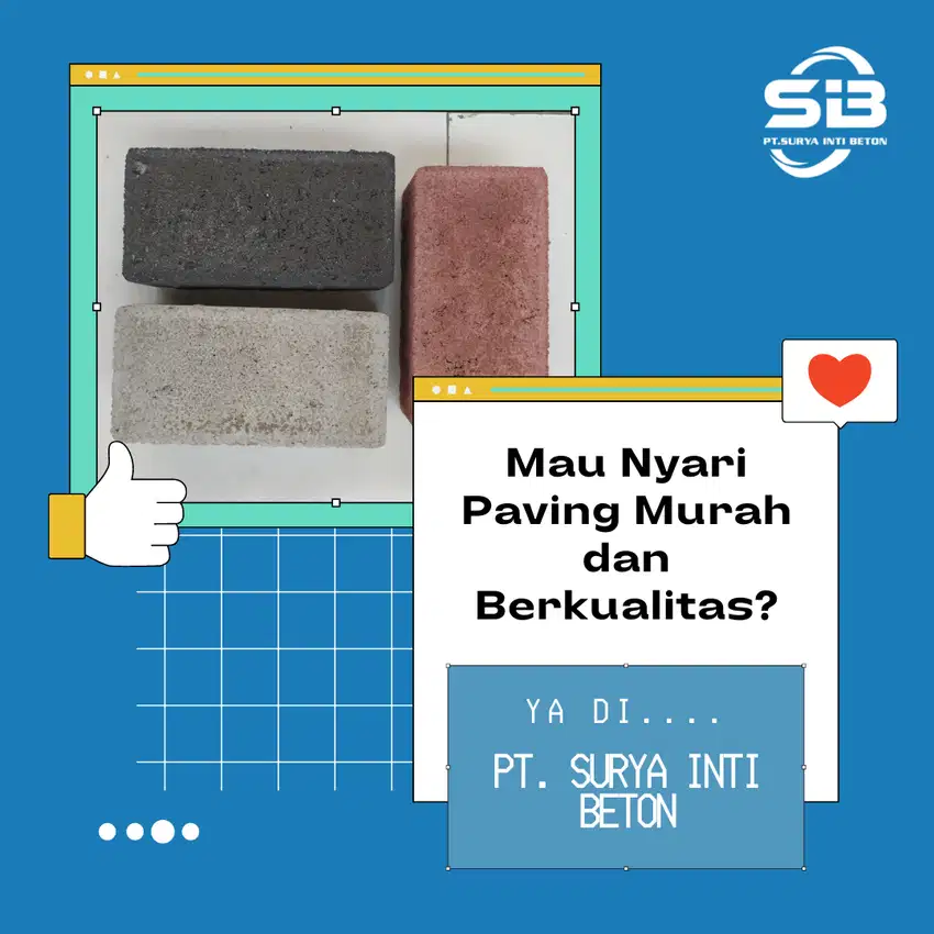 Jual paving block, corso segi empat, segi enam, topi uskup dan kanstin