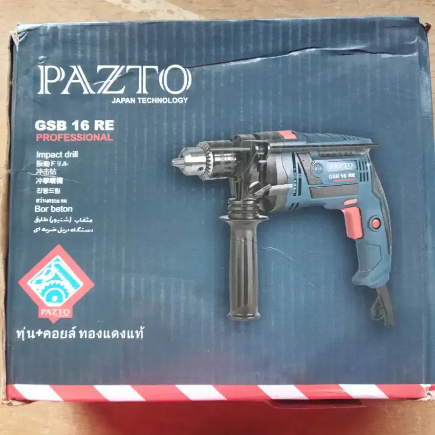 Mesin Bor Tangan Listrik 16mm Impact Drill PAZTO Japan Technology