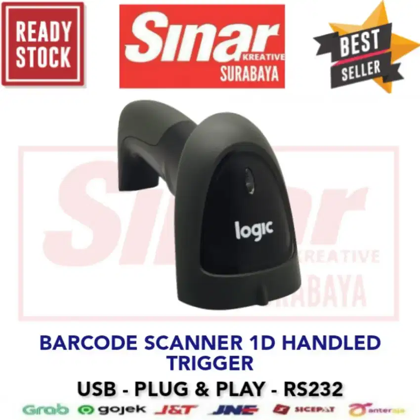 BARCODE SCANNER 1D USB RS232 LOGIC LS-31S HANDLED TRIGGER SINGLE LASER