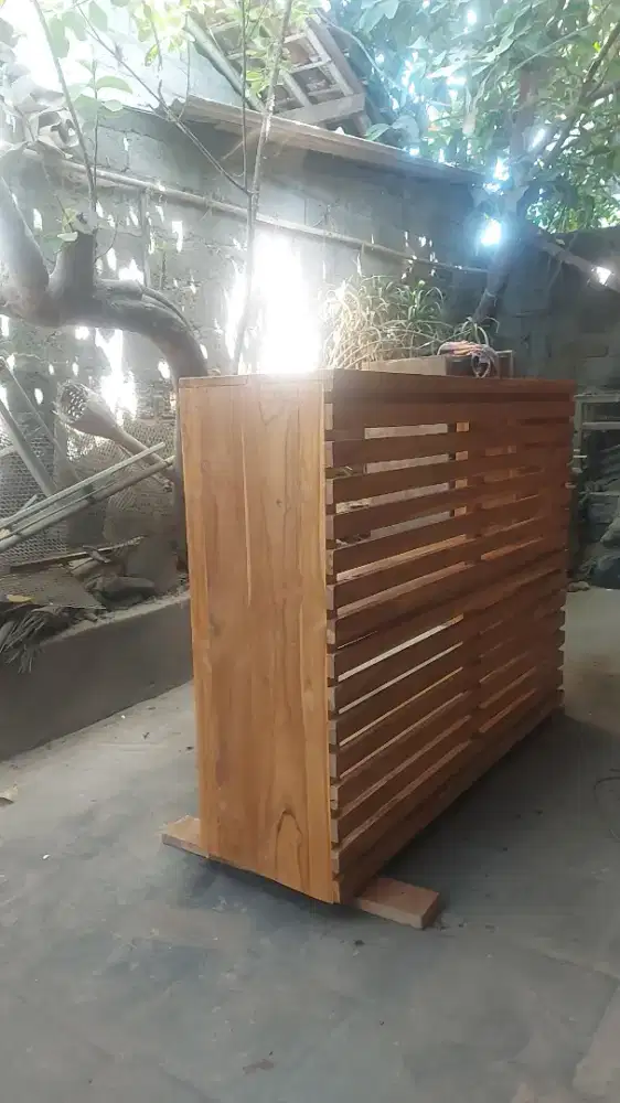 Meja bar kayu jati 160x40x110