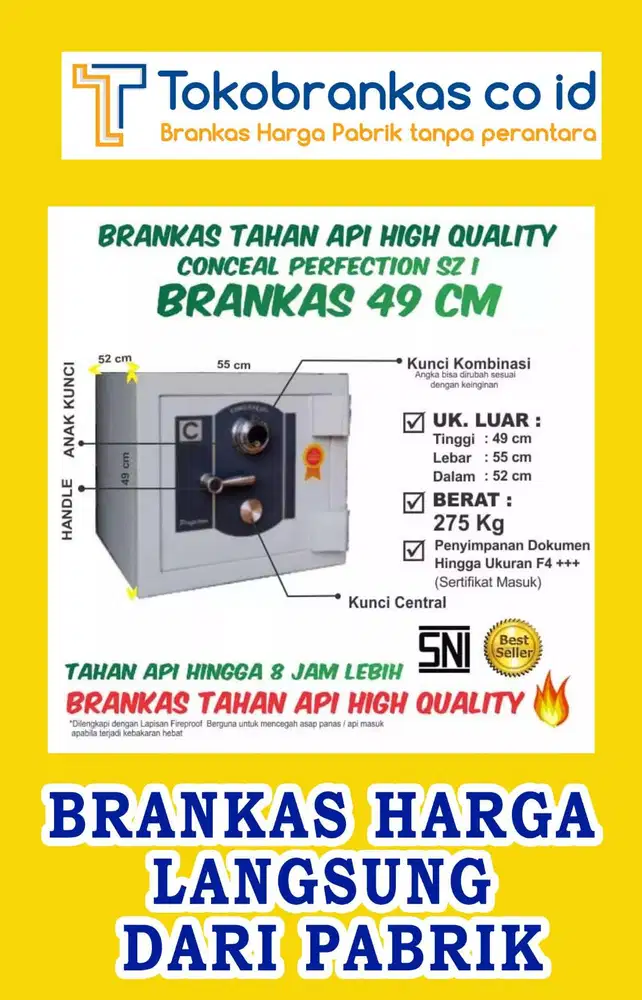 conceal Brankas perfection size 1 5 ber SNI 7Jtan Tahan Api bukan abal