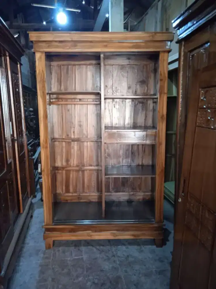 Lemari pintu 2 SLEDING full kayu jati