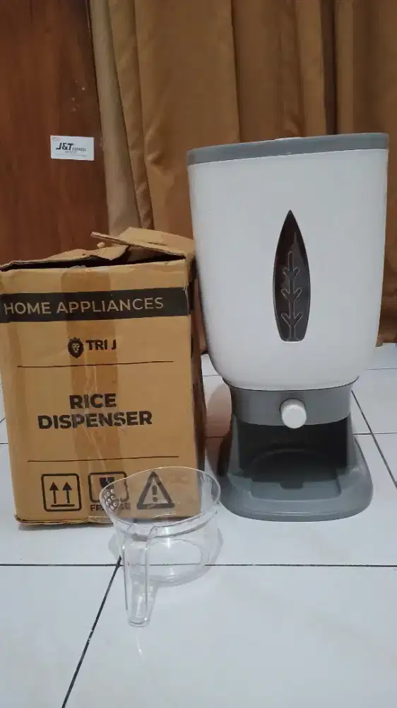 Tempat Beras Dispenser Motif Kap.10kg+gelas ukur Uk.32x20x39cm BARU