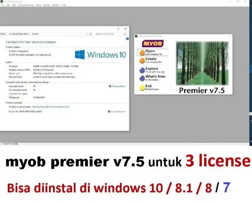 MYOB PREMIER 7.5 Untuk Windows  8 dan 10 Full Version