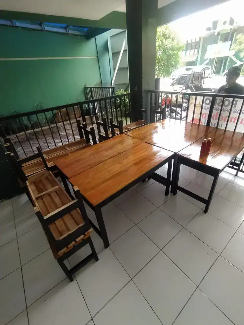 Meja warkop full kayu