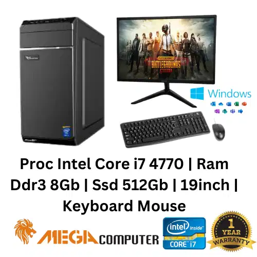 Pc Komputer Rakitan Core i7 4770 | 8Gb | 512Gb