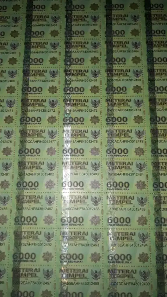 Materai 6000 tahun 2015 - 2020