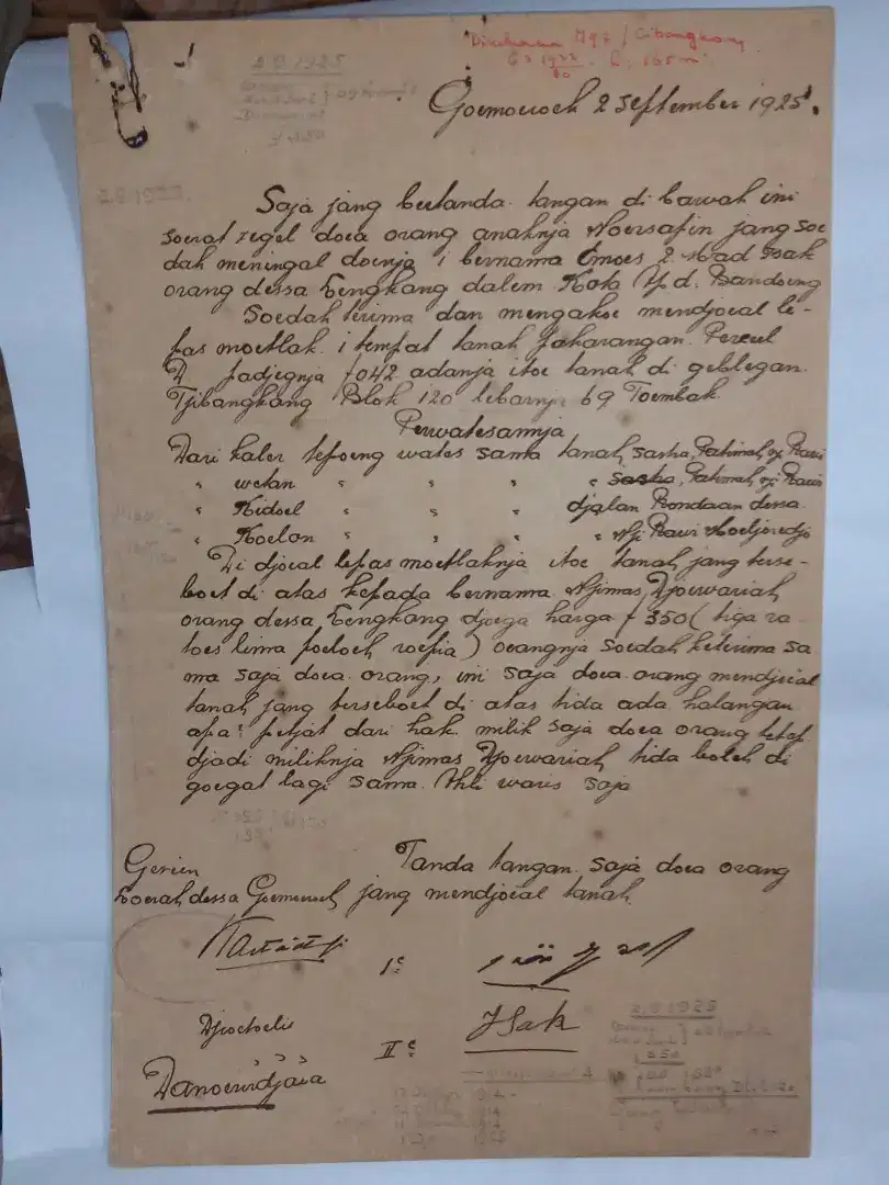 Kertas Segel 1½ Gulden 1925 di Gumuruh Bandoeng