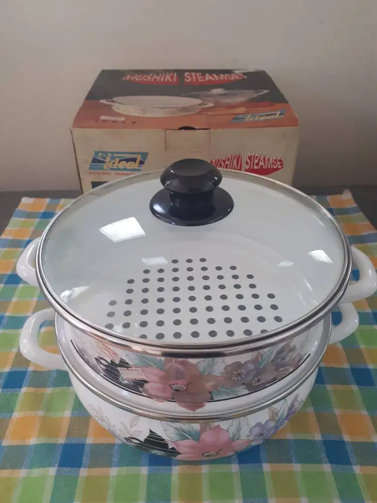 Mushiki Steamset (Pengukus) P-79 Enamel Peralatan Masak Premium Murah