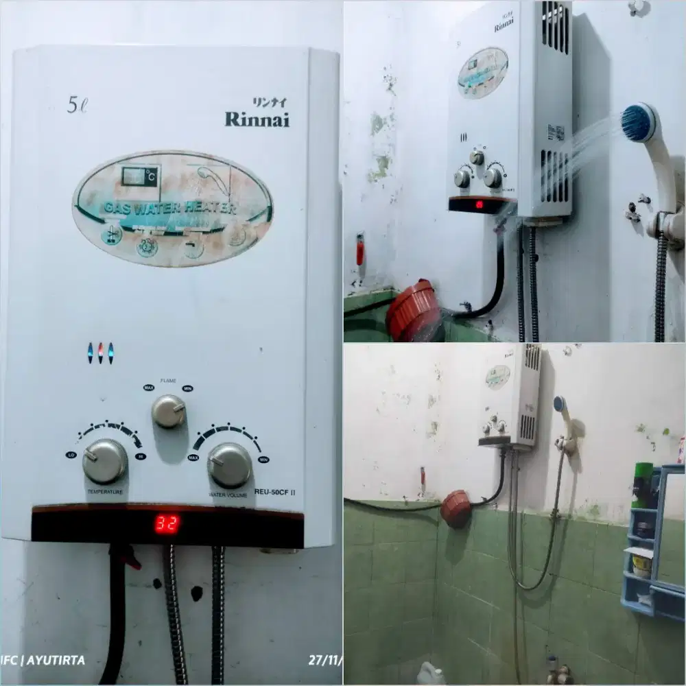 Water heater tanpa listrik rinnai siap pakai garansi